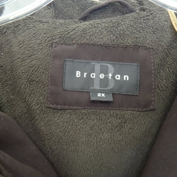 Braetan Womens Plus Jacket /Coat Brown Quilted Hooded Faux Fur Lining Sz 2X - Picture 2 of 16